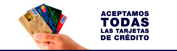 Aceptamos todas las tarjetas de crédito